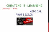 Creating e-learning Content for Medical Profession