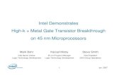Intel 45nm high-k metal-gate press release