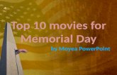 Top 10 movies for memorial day