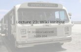 Lecture 23  Wikis & Writing