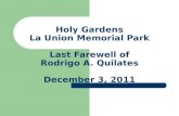 Last farewell of rodrigo quilates at holy gardens la union memorial park