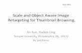 Scale and object aware image retargeting for thumbnail browsing