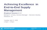 Achieving Excellence  in End-to-End Supply Management