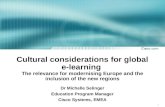 Cultural considerations for global e-learning: the relevance for modernising Europe and the inclusion of the new regions