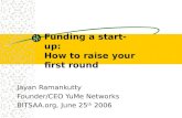 "Funding a Startup" by Jayan Ramankutty
