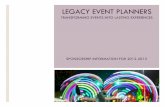 Legacy Event Planners Sponsorship Information 2012 - 2013