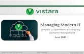 Simplify IT Operations by Unifying Element Management with Vistara