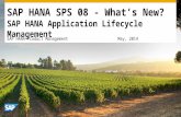 SAP HANA SPS08 Application Lifecycle Management