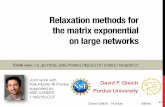 Fast relaxation methods for the matrix exponential