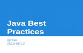 Java best practices