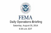 FEMA Daily Operations Briefing for Aug 30, 2014