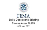 FEMA Daily Operations Briefing for Aug 21, 2014