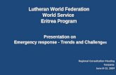 Eritrea Emergency Response Presentation   Trends And Challenges Regional Consultation Dar Es Salaam