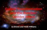 Galaxy transformation and the butcher oemler effect