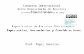 Repositorios de Recursos Educativos Prof. Angel Ceballos Congreso Internacional Sobre Repositorio de Recursos Educacionales Experiencias, Herramientas.