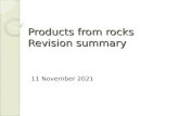 Products from rocks (summary of the AQA module)