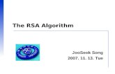 The rsa algorithm JooSeok Song