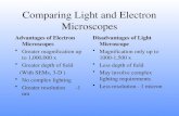 comparison of  light and electron microscopes