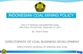 Gultom Guska, Directorate General of Mineral and Coal - Indonesian Coal Mining Policy