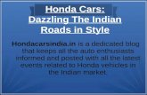 Honda cars: Dazzling the Indian Roads in Style