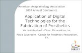 DDI 3D Medical Prosthetics Presentation to AAA Conference, April 2007