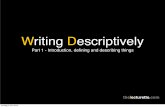 Writing descriptively (part 1)