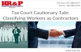 Tax Court Cautionary Tale: Classifying Workers as Contractors