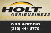 HOLT AgriBusiness San Antonio (210) 444-8770 sells, rents, repairs and services farm and agriculture equipment and machinery.