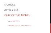 K-Circle - April 2014 - Quiz of the Month - Written Round