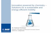 Innovation powered by chemistry – Solutions for a sustainable and energy-efficient mobility