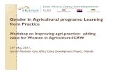 EADD: Gender in agricultural programs