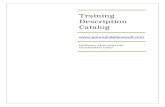 Training Program Description Catalog