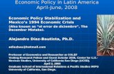 Dr. Alejandro Diaz Bautista, Economic Policy and Stabilization in Mexico