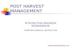 Post harvest management