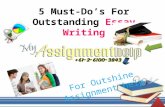 Essay Writing - 5 Must Do’s @myassignmenthelp com