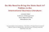 Politics in International Business Research