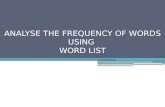 Analyse the frequency of words using word list