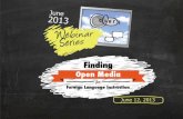 COERLL June Webinar 1 - Finding Open Media for Foreign Language Instruction