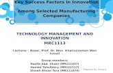 Key Success Factor in Manufacturing