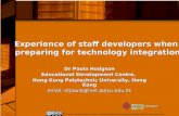 Experience of staff developers when preparing for technology integration