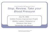 Stop, review, take your blood pressure