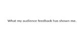 What my audience feedback has shown me