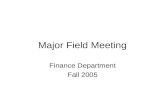 Major Field Meeting Finance Department