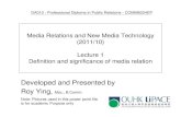 OUHK COMM6024 lecture 1 - definition and significance of media relation