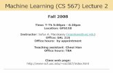 Machine Learning (CS 567) Lecture 2