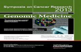 Symposia on Cancer Research, Genomic Medicine