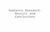 Audience research results and conclusions