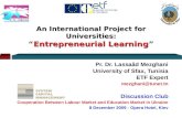 Программа обучения навыкам предпринимательской деятельности в университетах. Д-р Лассад Мезгани