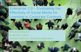 Enterprise 2.0 – Evaluating the Effectivity of Social Media for Learning in Corporate Context