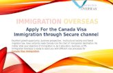 Apply for the canada visa immigration through secure channel